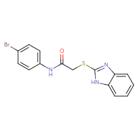 Chemical structure of 2-(1H-1,3-benzodiazol-2-ylsulfanyl)-N-(4-bromophenyl)acetamide - CSSB00046086491