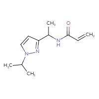 Chemical structure of N-{1-[1-(propan-2-yl)-1H-pyrazol-3-yl]ethyl}prop-2-enamide - CSSB00133149564