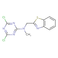 Chemical structure of N-[(1,3-benzothiazol-2-yl)methyl]-4,6-dichloro-N-methyl-1,3,5-triazin-2-amine - CSSB20751228331