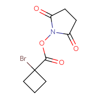 Chemical structure of 2,5-dioxopyrrolidin-1-yl 1-bromocyclobutane-1-carboxylate - CSSB00158127992