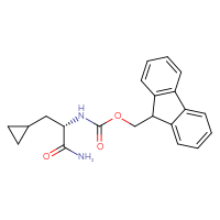 Chemical structure of (9H-fluoren-9-yl)methyl N-[(1S)-1-carbamoyl-2-cyclopropylethyl]carbamate - CSSB21043414824