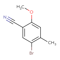 Chemical structure of 5-bromo-2-methoxy-4-methylbenzonitrile - CSSB00010240535