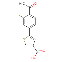 Chemical structure of 5-(4-acetyl-3-fluorophenyl)thiophene-3-carboxylic acid - CSSB04633319381