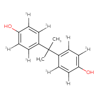 Chemical structure of 4-{2-[4-hydroxy(2,3,5,6-²H₄)phenyl]propan-2-yl}(²H₄)phenol - CSSB02515434865