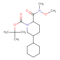 Chemical structure of tert-butyl 5-cyclohexyl-2-[methoxy(methyl)carbamoyl]piperidine-1-carboxylate - CSSB08789921920