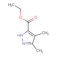 Chemical structure of ethyl 3,4-dimethyl-1H-pyrazole-5-carboxylate - CSSB00000143251