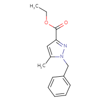 Chemical structure of ethyl 1-benzyl-5-methyl-1H-pyrazole-3-carboxylate - CSSB00010172497