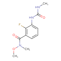 Chemical structure of 2-fluoro-N-methoxy-N-methyl-3-[(methylcarbamoyl)amino]benzamide - CSSB15046471907