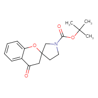Chemical structure of tert-butyl 4-oxo-3,4-dihydrospiro[1-benzopyran-2,3'-pyrrolidine]-1'-carboxylate - CSSB00000695897