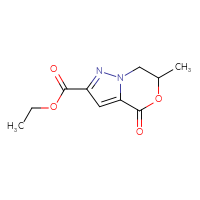 Chemical structure of ethyl 6-methyl-4-oxo-4H,6H,7H-pyrazolo[3,2-c][1,4]oxazine-2-carboxylate - CSSB00011100034