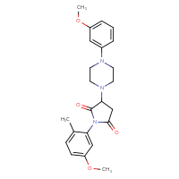 Chemical structure of 1-(5-methoxy-2-methylphenyl)-3-[4-(3-methoxyphenyl)piperazin-1-yl]pyrrolidine-2,5-dione - CSSB00121689107