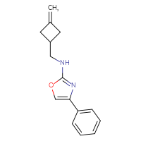 Chemical structure of N-[(3-methylidenecyclobutyl)methyl]-4-phenyl-1,3-oxazol-2-amine - CSSB15054437270
