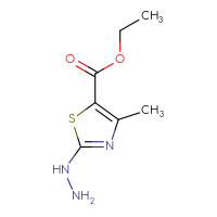 Chemical structure of ethyl 2-hydrazinyl-4-methyl-1,3-thiazole-5-carboxylate - CSSB00000015536