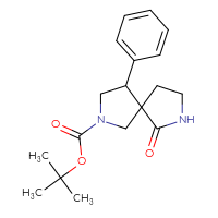 Chemical structure of tert-butyl 6-oxo-4-phenyl-2,7-diazaspiro[4.4]nonane-2-carboxylate - CSSB00010863947