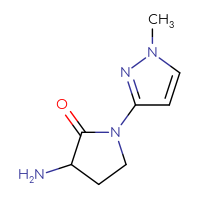 Chemical structure of 3-amino-1-(1-methyl-1H-pyrazol-3-yl)pyrrolidin-2-one - CSSB00000757131