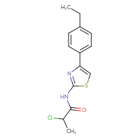 Chemical structure of 2-chloro-N-[4-(4-ethylphenyl)-1,3-thiazol-2-yl]propanamide - CSSB00000595195