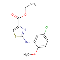 Chemical structure of ethyl 2-[(5-chloro-2-methoxyphenyl)amino]-1,3-thiazole-4-carboxylate - CSSB00042868269
