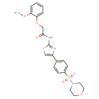 Chemical structure of 2-(2-methoxyphenoxy)-N-{4-[4-(morpholine-4-sulfonyl)phenyl]-1,3-thiazol-2-yl}acetamide - CSSB00026749413