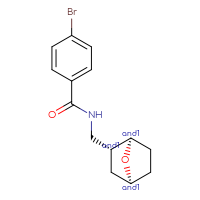 Chemical structure of rac-4-bromo-N-{[(1R,2R,4S)-7-oxabicyclo[2.2.1]heptan-2-yl]methyl}benzamide - CSSB21432461094