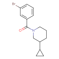 Chemical structure of 1-(3-bromobenzoyl)-3-cyclopropylpiperidine - CSSB02007557933