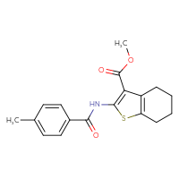 Chemical structure of methyl 2-(4-methylbenzamido)-4,5,6,7-tetrahydro-1-benzothiophene-3-carboxylate - CSSB00020581082