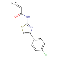 Chemical structure of N-[4-(4-chlorophenyl)-1,3-thiazol-2-yl]prop-2-enamide - CSSB06498626589