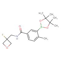 Chemical structure of N-[(3-fluorooxetan-3-yl)methyl]-4-methyl-3-(4,4,5,5-tetramethyl-1,3,2-dioxaborolan-2-yl)benzamide - CSSB06807560754
