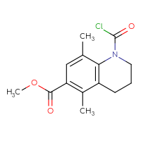 Chemical structure of methyl 1-(carbonochloridoyl)-5,8-dimethyl-1,2,3,4-tetrahydroquinoline-6-carboxylate - CSSB21224770917