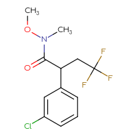Chemical structure of 2-(3-chlorophenyl)-4,4,4-trifluoro-N-methoxy-N-methylbutanamide - CSSB01395048545