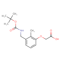 Chemical structure of 2-[3-({[(tert-butoxy)carbonyl]amino}methyl)-2-methylphenoxy]acetic acid - CSSB21432500140