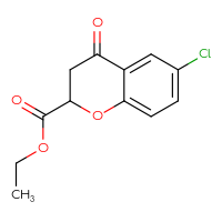 Chemical structure of ethyl 6-chloro-4-oxo-3,4-dihydro-2H-1-benzopyran-2-carboxylate - CSSB00102655376