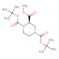 Chemical structure of 1,4-di-tert-butyl 2-methyl (2R)-piperazine-1,2,4-tricarboxylate - CSSB00010131889