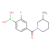 Chemical structure of [2-fluoro-4-(3-methylpiperidine-1-carbonyl)phenyl]boronic acid - CSSB02531763004