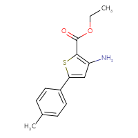Chemical structure of ethyl 3-amino-5-(4-methylphenyl)thiophene-2-carboxylate - CSSB00000393377