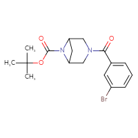 Chemical structure of tert-butyl 3-(3-bromobenzoyl)-3,6-diazabicyclo[3.1.1]heptane-6-carboxylate - CSSB02141486078
