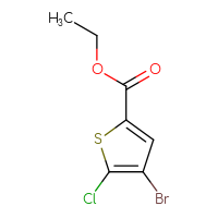 Chemical structure of ethyl 4-bromo-5-chlorothiophene-2-carboxylate - CSSB00020640098