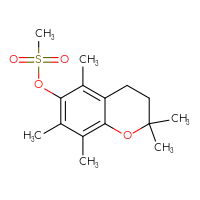 Chemical structure of 2,2,5,7,8-pentamethyl-3,4-dihydro-2H-1-benzopyran-6-yl methanesulfonate - CSSB21432449300