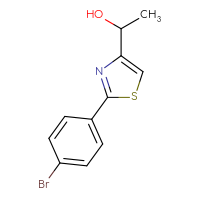 Chemical structure of 1-[2-(4-bromophenyl)-1,3-thiazol-4-yl]ethan-1-ol - CSSB00012101192