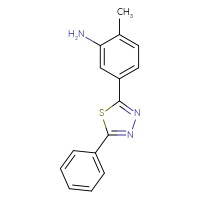 Chemical structure of 2-methyl-5-(5-phenyl-1,3,4-thiadiazol-2-yl)aniline - CSSB02232314953