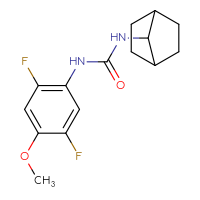 Chemical structure of 3-{bicyclo[2.2.1]heptan-7-yl}-1-(2,5-difluoro-4-methoxyphenyl)urea - CSSB15364000409