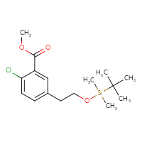 Chemical structure of methyl 5-{2-[(tert-butyldimethylsilyl)oxy]ethyl}-2-chlorobenzoate - CSSB00161106506