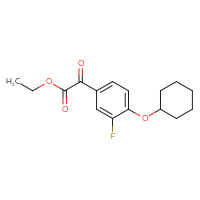 Chemical structure of ethyl 2-[4-(cyclohexyloxy)-3-fluorophenyl]-2-oxoacetate - CSSB21103685652