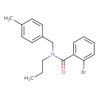 Chemical structure of 2-bromo-N-[(4-methylphenyl)methyl]-N-propylbenzamide - CSSB00105479357