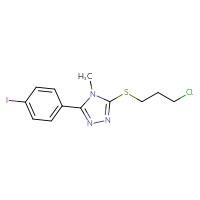 Chemical structure of 3-[(3-chloropropyl)sulfanyl]-5-(4-iodophenyl)-4-methyl-4H-1,2,4-triazole - CSSB00020653843