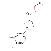 Chemical structure of ethyl 2-(3,4-dichlorophenyl)-1,3-thiazole-4-carboxylate - CSSB00000930789