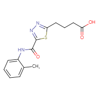 Chemical structure of 4-{5-[(2-methylphenyl)carbamoyl]-1,3,4-thiadiazol-2-yl}butanoic acid - CSSB00020596373