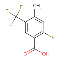 Chemical structure of 2-fluoro-4-methyl-5-(trifluoromethyl)benzoic acid - CSSB00135282254