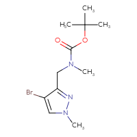 Chemical structure of tert-butyl N-[(4-bromo-1-methyl-1H-pyrazol-3-yl)methyl]-N-methylcarbamate - CSSB00117927839