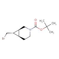 Chemical structure of tert-butyl (1S,6R,7S)-7-(bromomethyl)-3-azabicyclo[4.1.0]heptane-3-carboxylate - CSSB21229002023