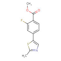 Chemical structure of methyl 2-fluoro-4-(2-methyl-1,3-thiazol-5-yl)benzoate - CSSB03070729601